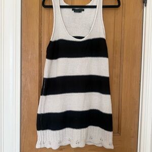 BCBG Black & White Striped Knit dress